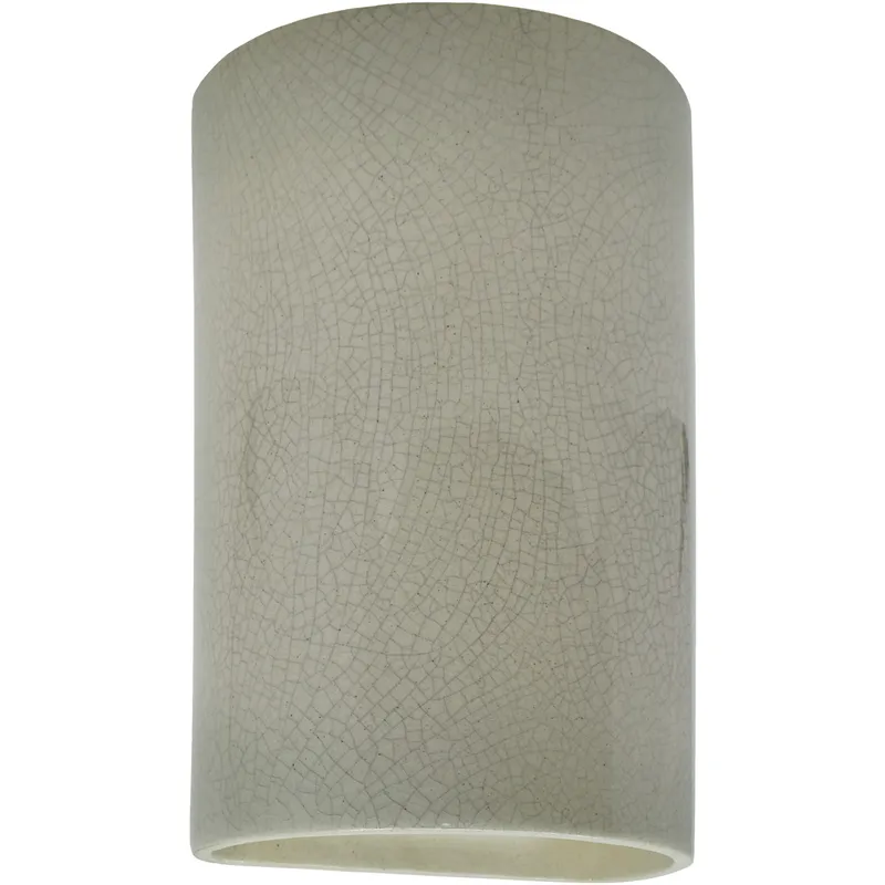 Ambiance Cylinder LED 7.75 inch Celadon Green Crackle Wall Sconce Wall Light, Large