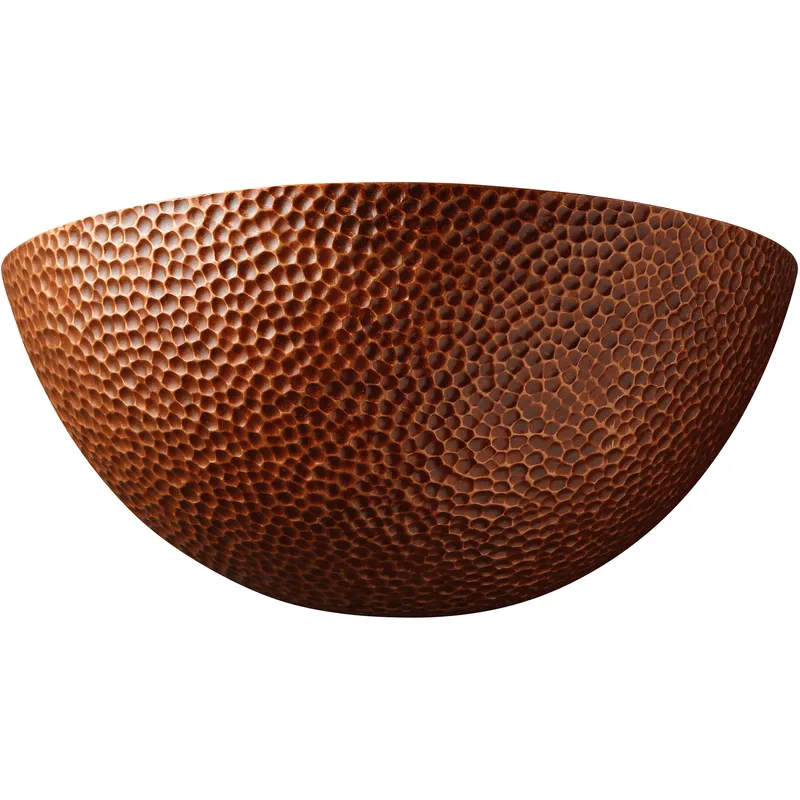 Ambiance Quarter Sphere LED 13.25 inch Antique Copper Wall Sconce Wall Light, Large