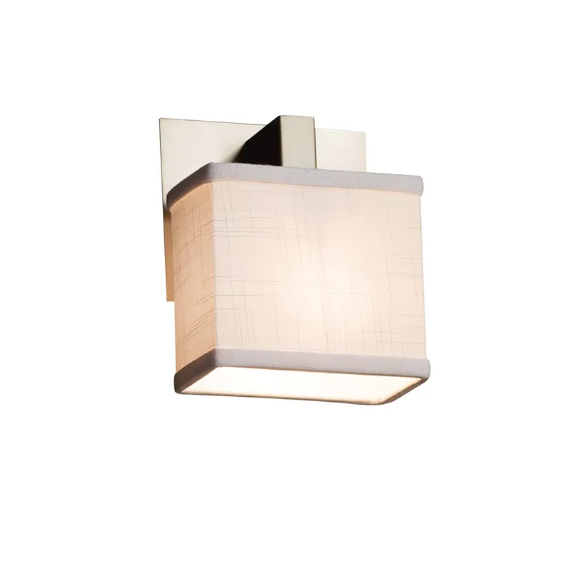 Textile Wall Sconce Wall Light in Polished Chrome, Cream, Oval, Incandescent