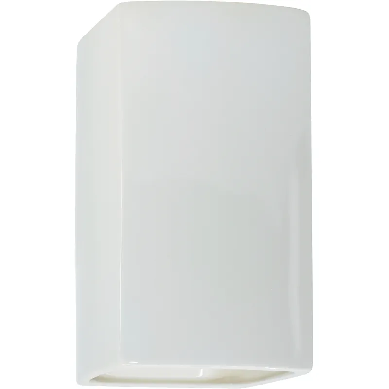 Ambiance Rectangle LED 7.25 inch Gloss White ADA Wall Sconce Wall Light, Large