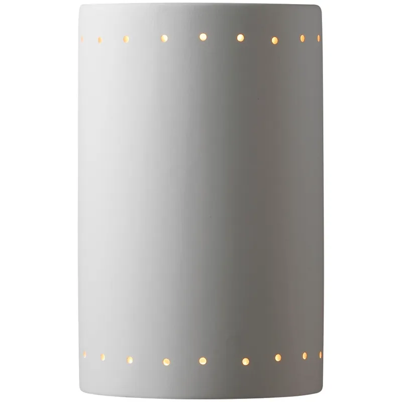 Ambiance Cylinder LED 7.75 inch White Crackle Wall Sconce Wall Light, Large