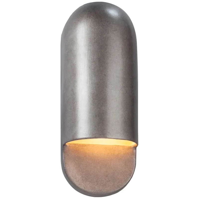 Ambiance Collection - Capsule Wall Sconce Wall Light in Replaceable Bulb, Antique Silver, 4D x 14H, Form+Finish+Function