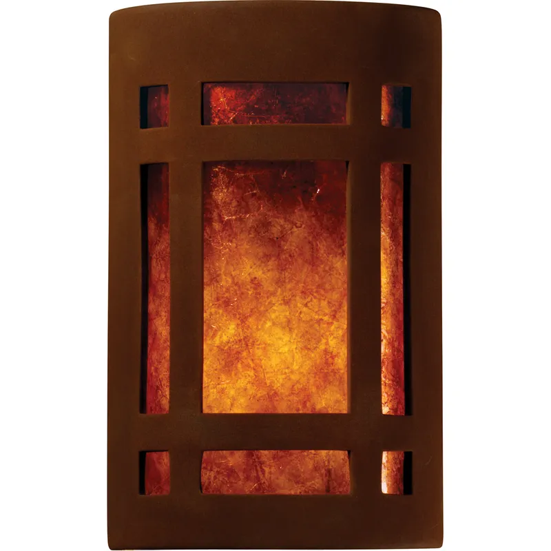 Ambiance LED 6 inch Tierra Red Slate Wall Sconce Wall Light in 1000 Lm LED, White Styrene, Small