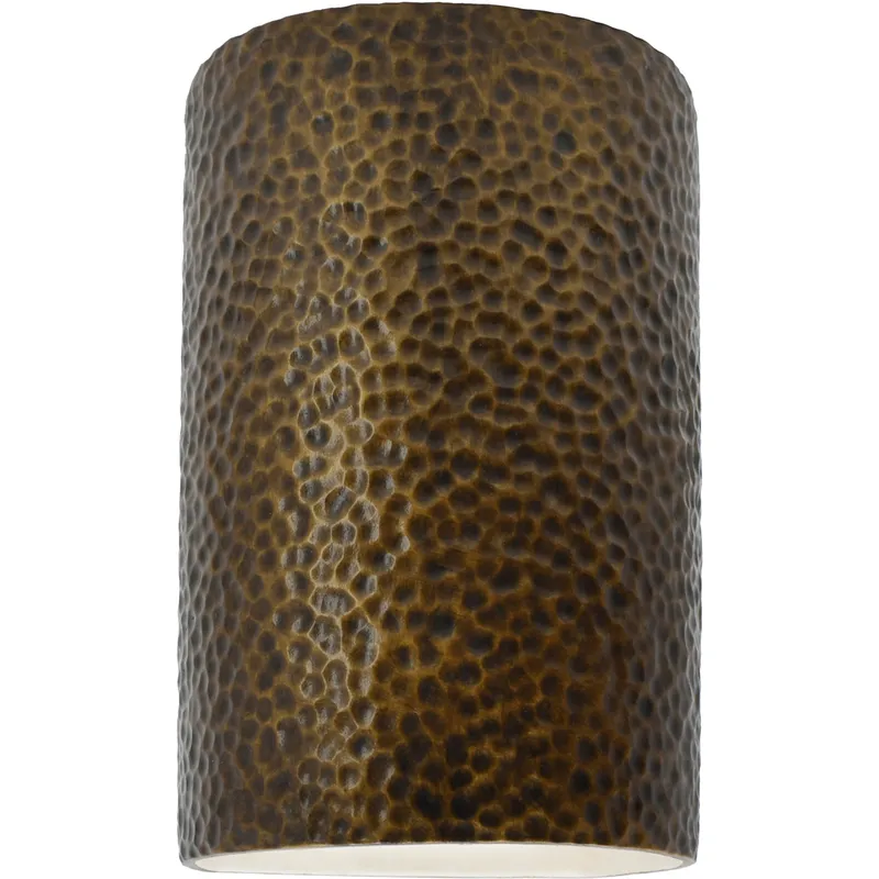 Ambiance Wall Sconce Wall Light in Hammered Brass, Incandescent, Small