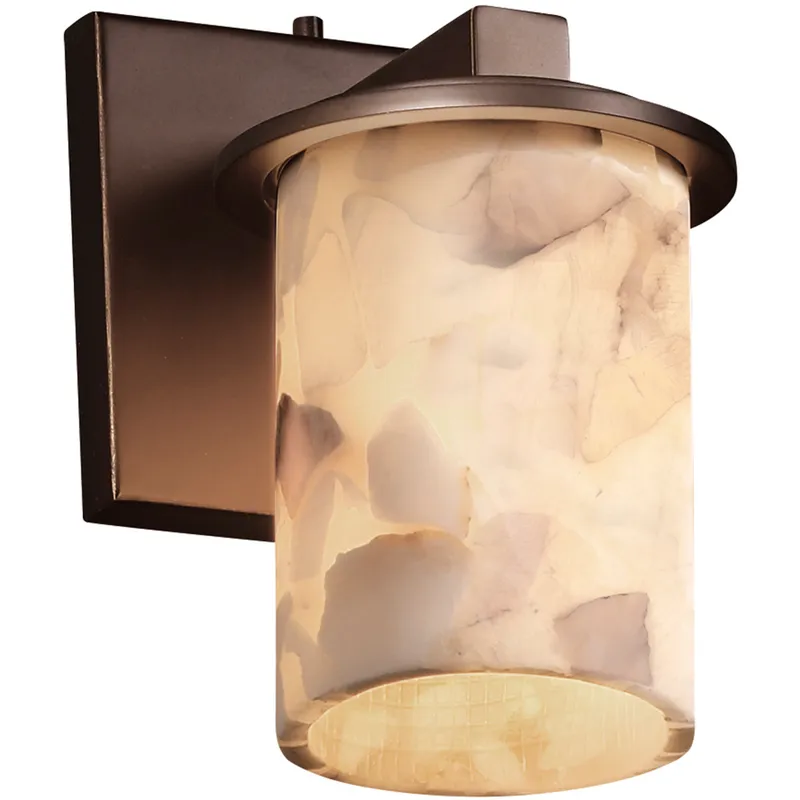 Alabaster Rocks Wall Sconce Wall Light in Brushed Nickel, Incandescent