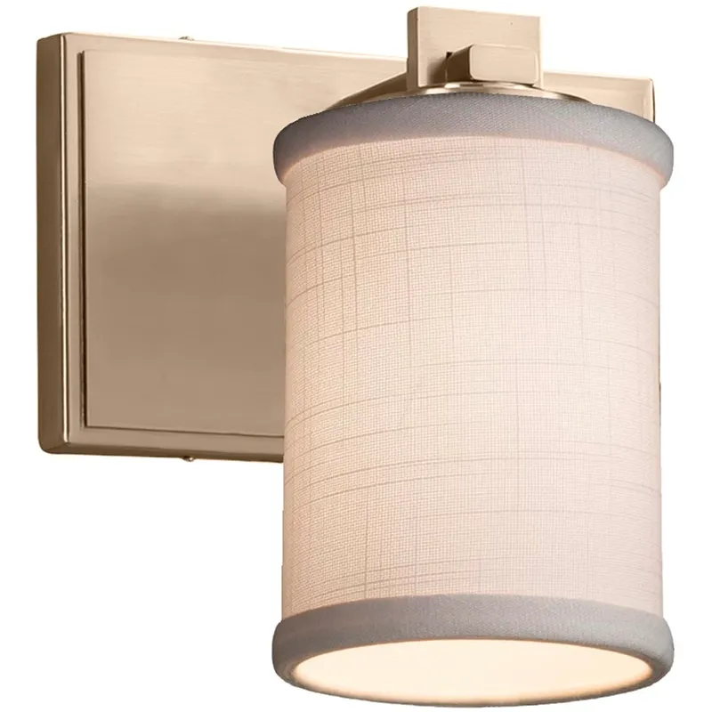 Textile LED 7 inch Brushed Brass Wall Sconce Wall Light
