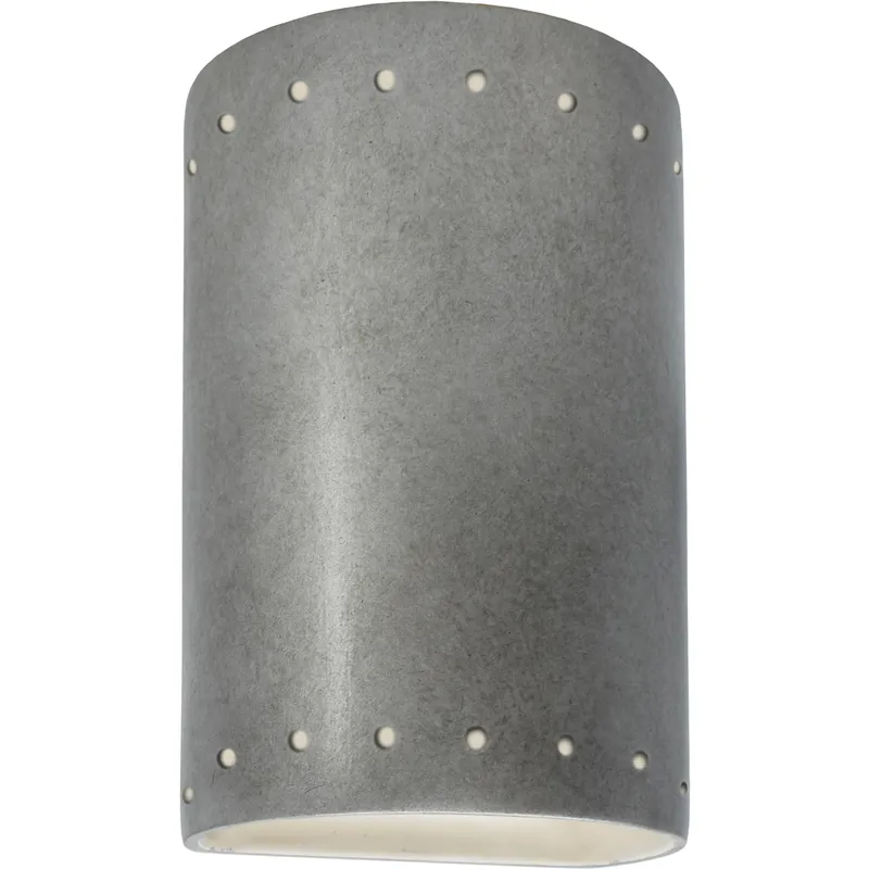 Ambiance Cylinder LED 5.75 inch Antique Silver Wall Sconce Wall Light, Small
