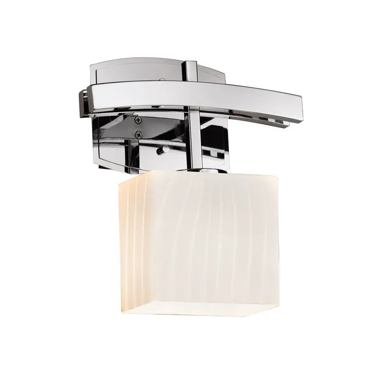 Fusion Wall Sconce Wall Light in Polished Chrome, Oval, Incandescent, Almond Fusion