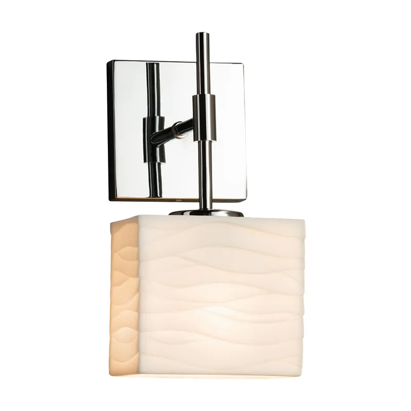 Porcelina LED 5.5 inch Brushed Nickel ADA Wall Sconce Wall Light in 700 Lm LED, Waves
