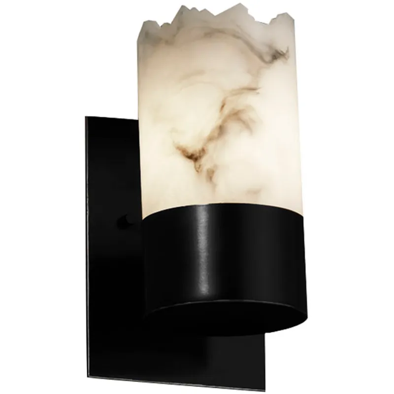 Lumenaria 1 Light 5 inch Matte Black Wall Sconce Wall Light in Cylinder with Broken Rim, Incandescent