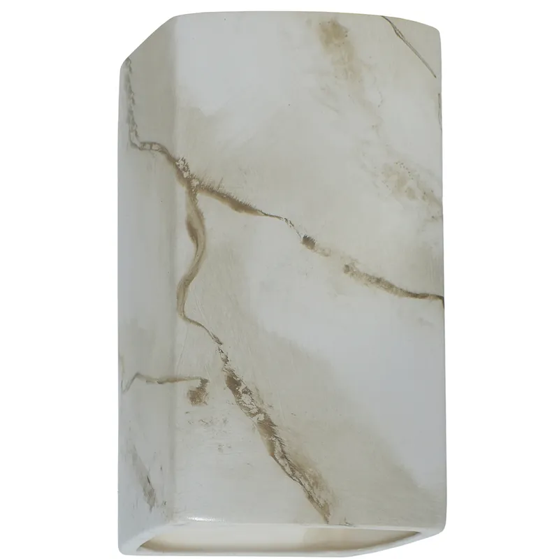 Ambiance Rectangle LED 5.25 inch Carrara Marble Wall Sconce Wall Light, Small