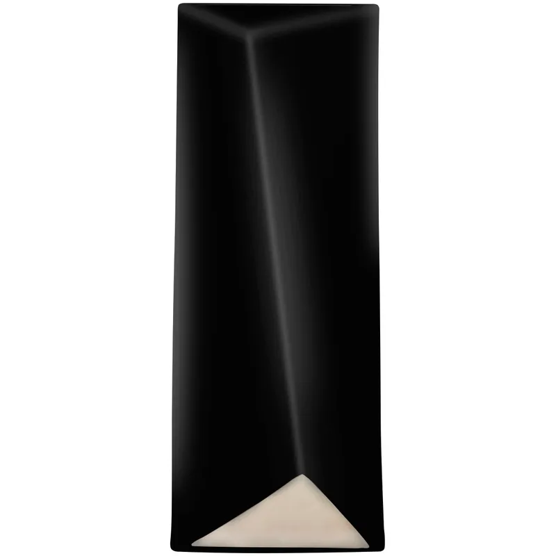 Ambiance LED 6 inch Gloss Black ADA Wall Sconce Wall Light, Closed Top Fixture, Diagonal
