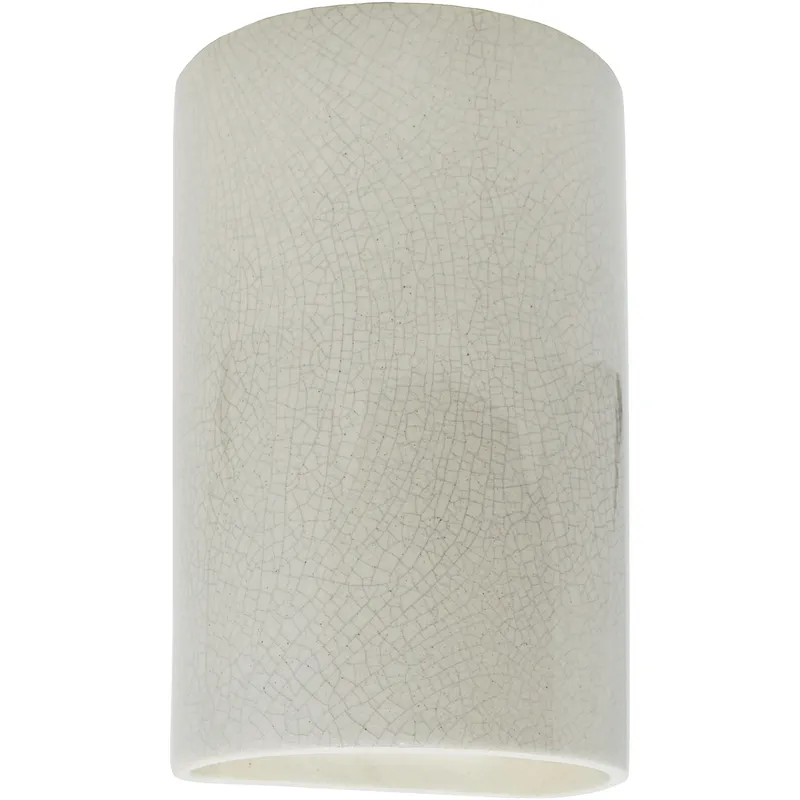 Ambiance Cylinder LED 7.75 inch White Crackle ADA Wall Sconce Wall Light, Large