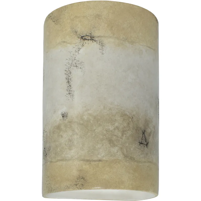 Ambiance Cylinder LED 7.75 inch Greco Travertine ADA Wall Sconce Wall Light, Large