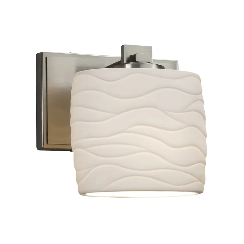 Limoges Wall Sconce Wall Light in Brushed Nickel, Waves, Incandescent