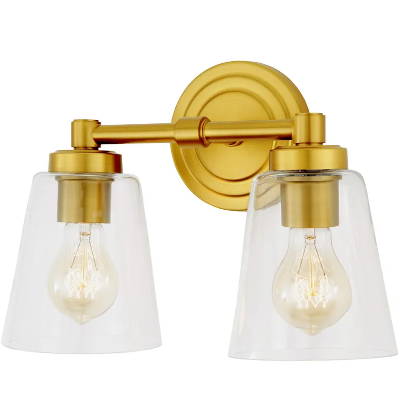 Wilshire 2 Light 13 inch Satin Brass Bathroom Wall Sconce Wall Light