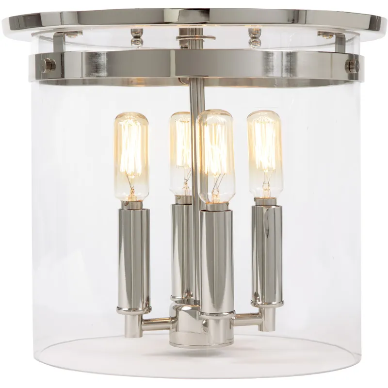 Roxbury 4 Light 11.5 inch Polished Nickel Flushmount Ceiling Light