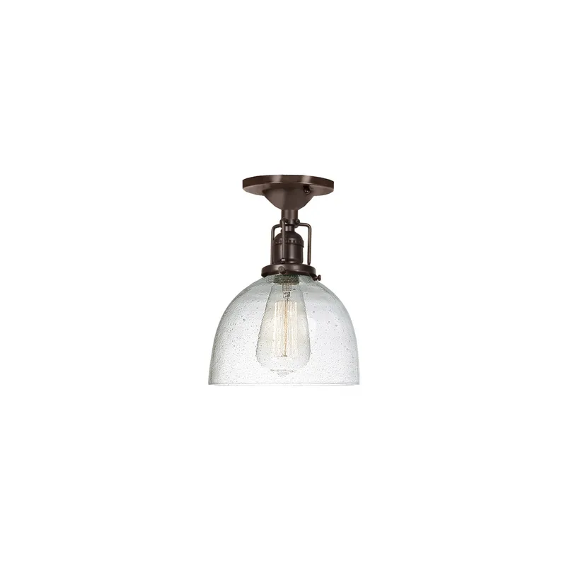 Union Square 1 Light 7 inch Oil Rubbed Bronze Flush Mount Ceiling Light in S5, Seeded