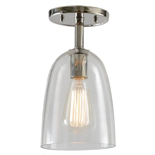 Grand Central 1 Light 6 inch Oil Rubbed Bronze Flush Mount Ceiling Light in Clear Mouth Blown