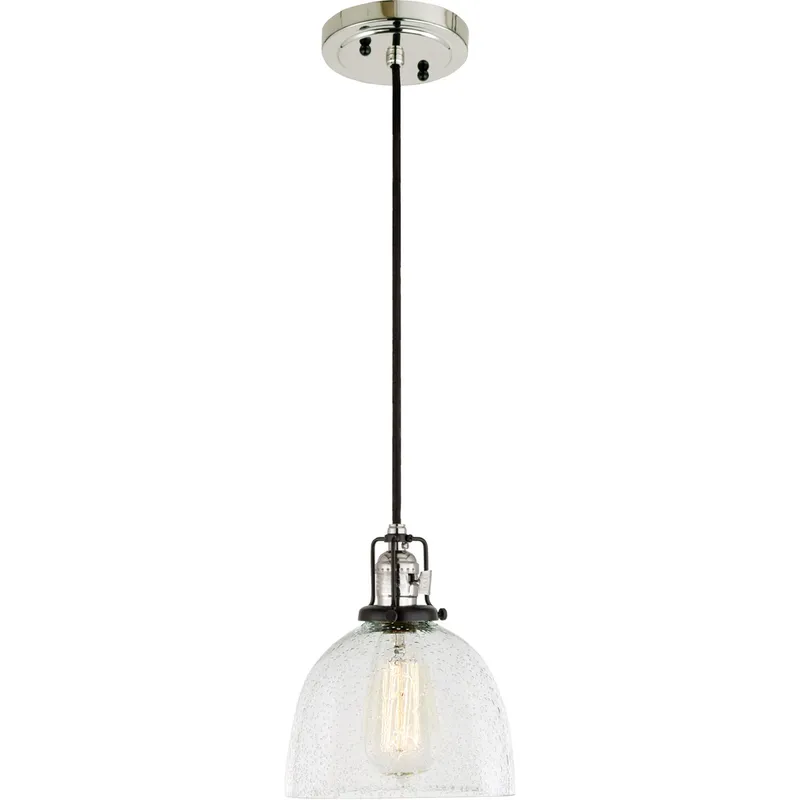 Nob Hill 1 Light 7 inch Polished Nickel and Black Pendant Ceiling Light