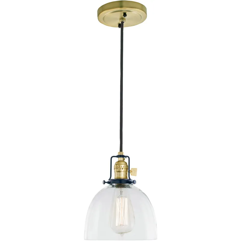 Nob Hill 1 Light 7 inch Satin Brass and Black Pendant Ceiling Light