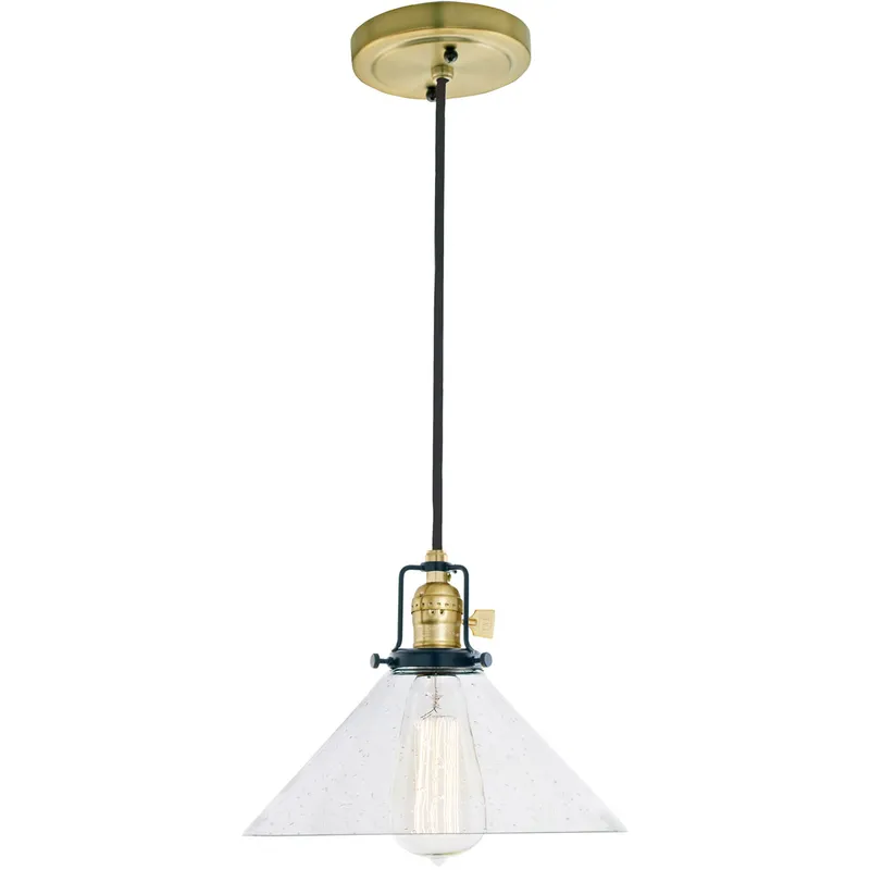 Nob Hill 1 Light 1 inch Satin Brass and Black Pendant Ceiling Light