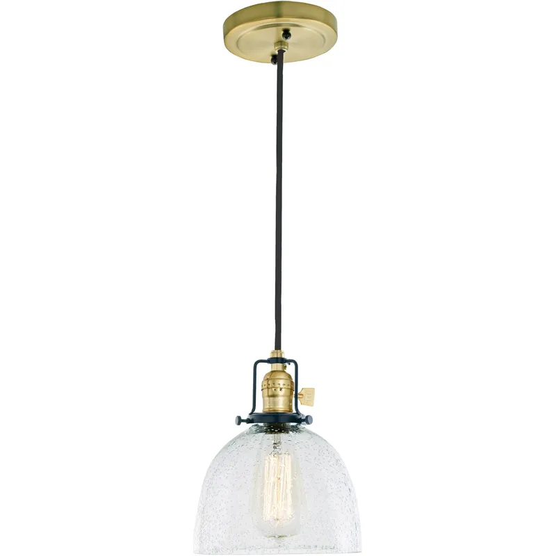 Nob Hill 1 Light 7 inch Satin Brass and Black Pendant Ceiling Light