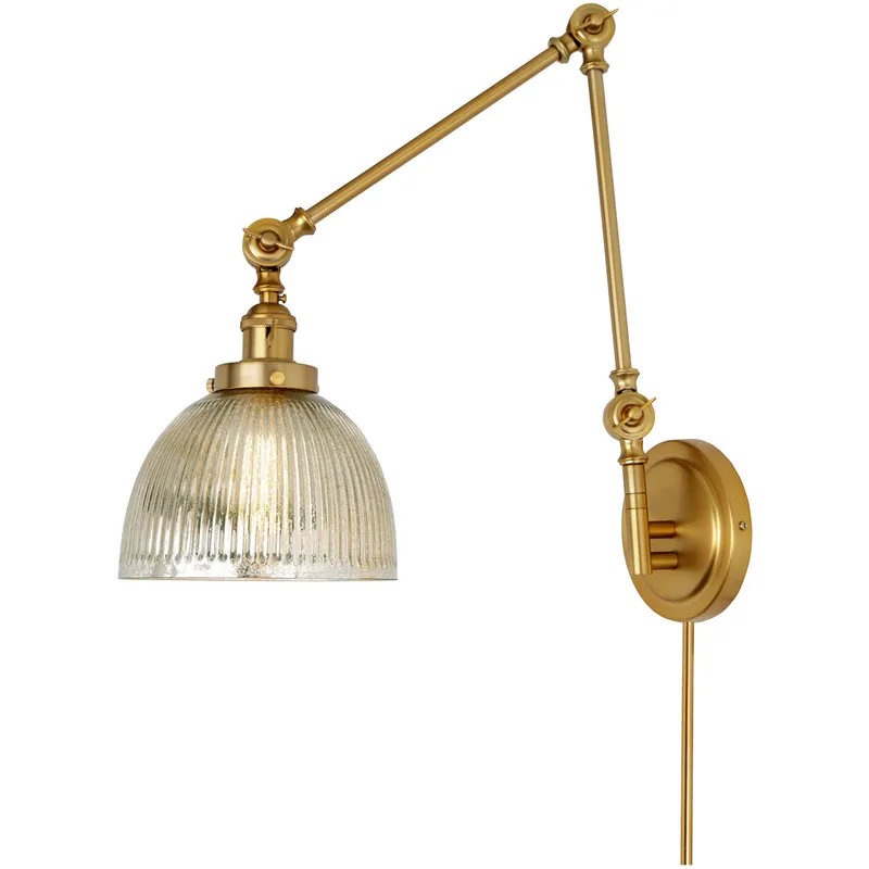 Soho 35 inch 100 watt Satin Brass Swing Arm Wall Sconce Wall Light