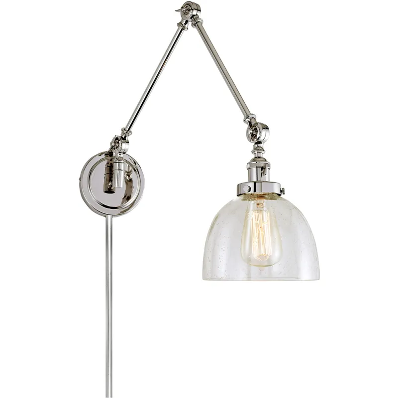 Soho 35 inch 100 watt Polished Nickel Swing Arm Wall Sconce Wall Light
