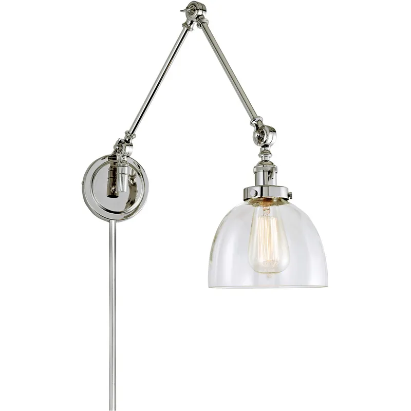 Soho 35 inch 100 watt Polished Nickel Swing Arm Wall Sconce Wall Light