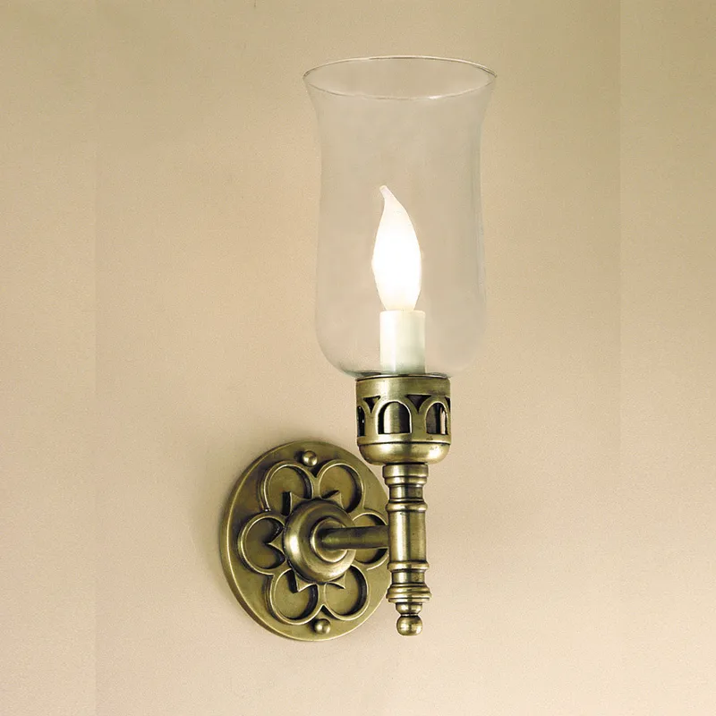 Traditional Brass 1 Light 4.5 inch Pewter Wall Sconce Wall Light in Satin Nickel