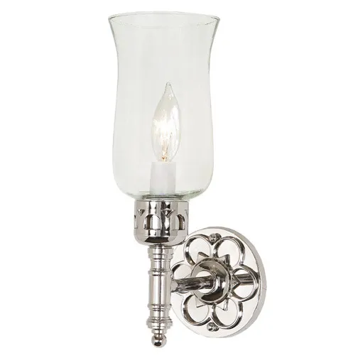 Traditional Brass 1 Light 5 inch Polished Nickel Wall Sconce Wall Light