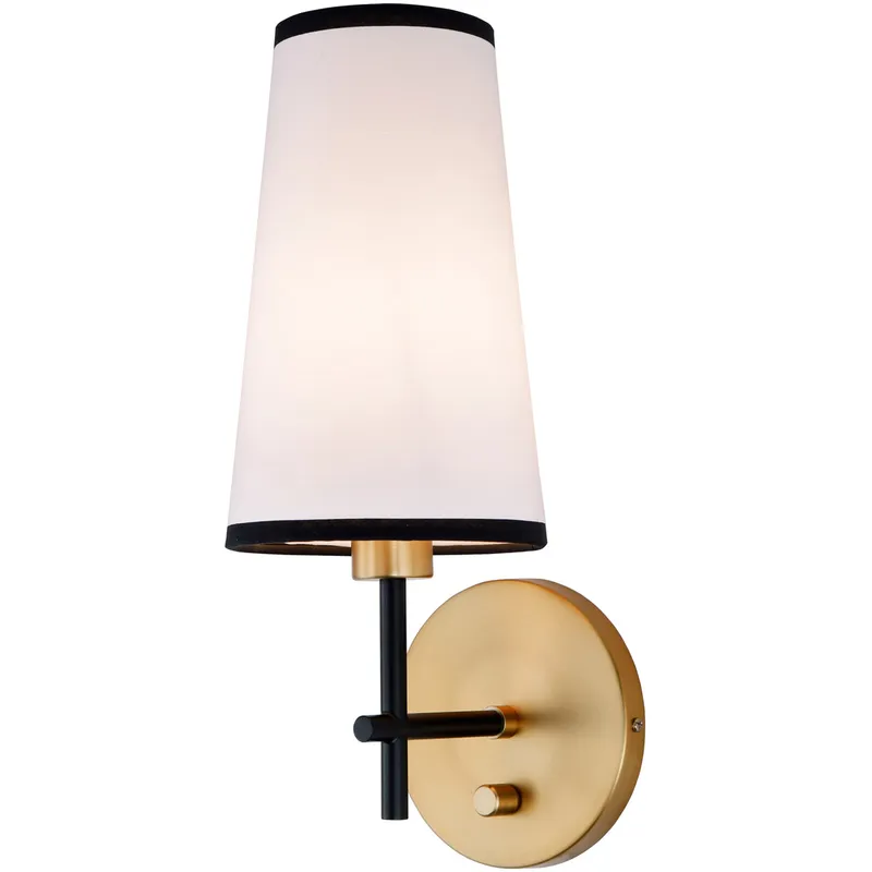Bellevue 1 Light 5.5 inch Satin Brass and Black Wall Sconce Wall Light