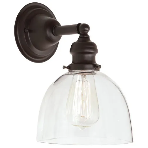 Union Square 1 Light 7 inch Oil Rubbed Bronze Wall Sconce Wall Light in Clear Mouth Blown