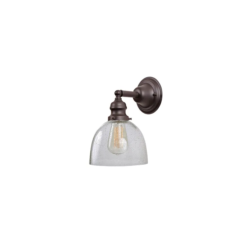 Union Square 1 Light 7 inch Oil Rubbed Bronze Wall Sconce Wall Light in Seeded, S5