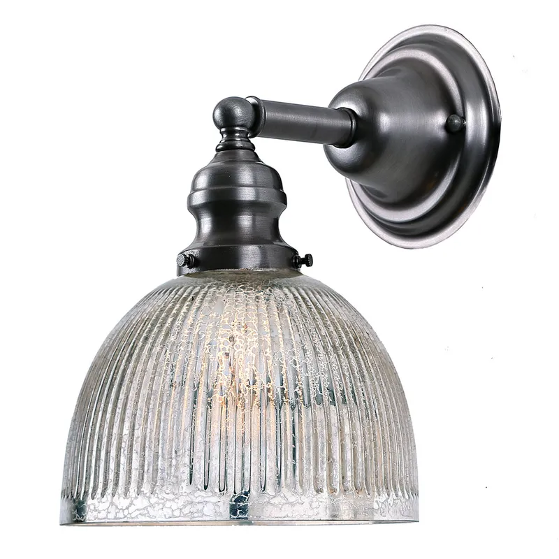 Union Square Madison 1 Light 7 inch Gun Metal Wall Sconce Wall Light in Mercury Ribbed