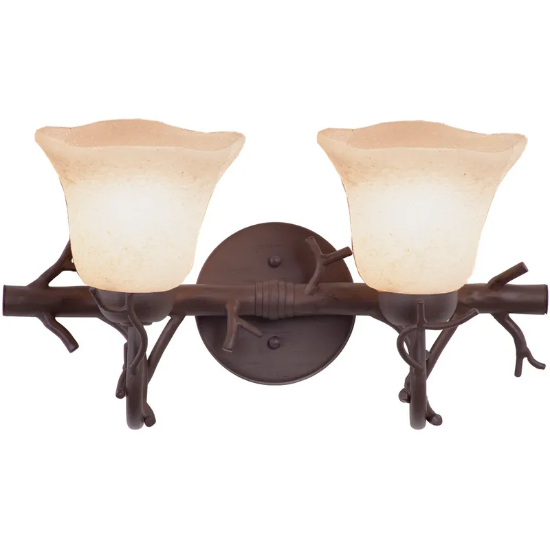 Vine 2 Light 18 inch Bark Bath Light Wall Light in Small Piastra (1255)