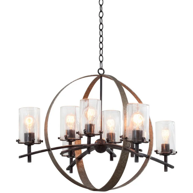 Irvine 8 Light 32.5 inch Vintage Iron Chandelier Ceiling Light