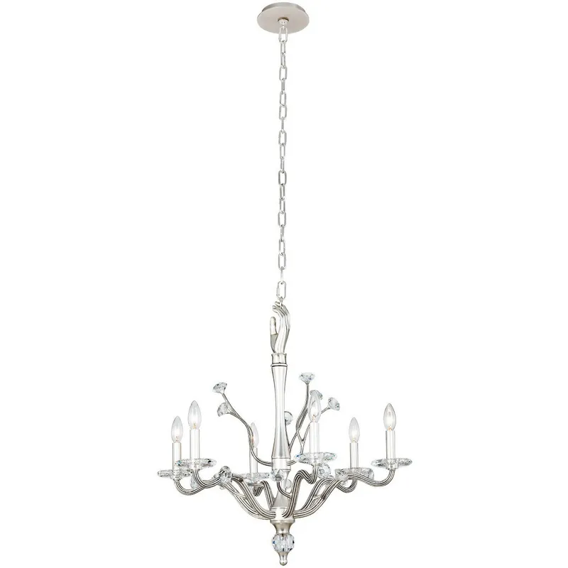 Venus 6 Light 26 inch Pewter Chandelier Ceiling Light