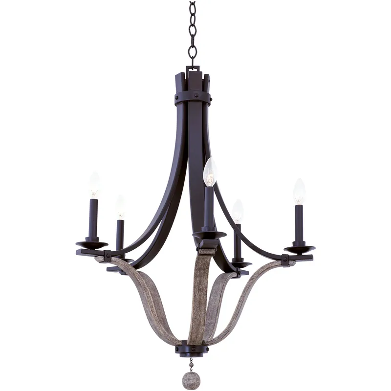 Lansing 5 Light 26.5 inch Satin Bronze Chandelier Ceiling Light