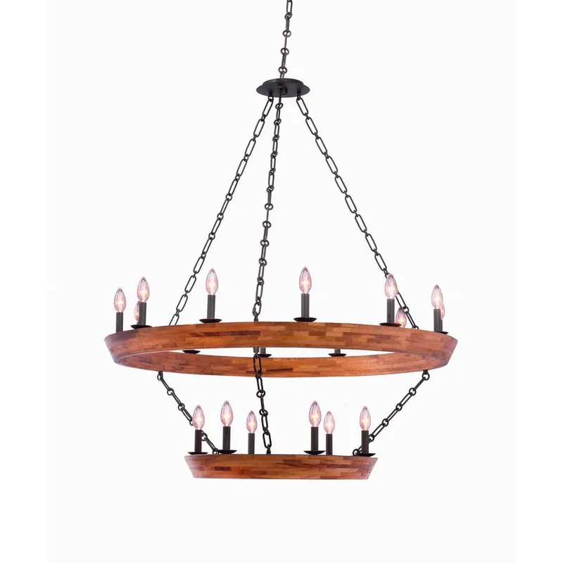 Lansdale 18 Light 42 inch Black Iron Chandelier Ceiling Light