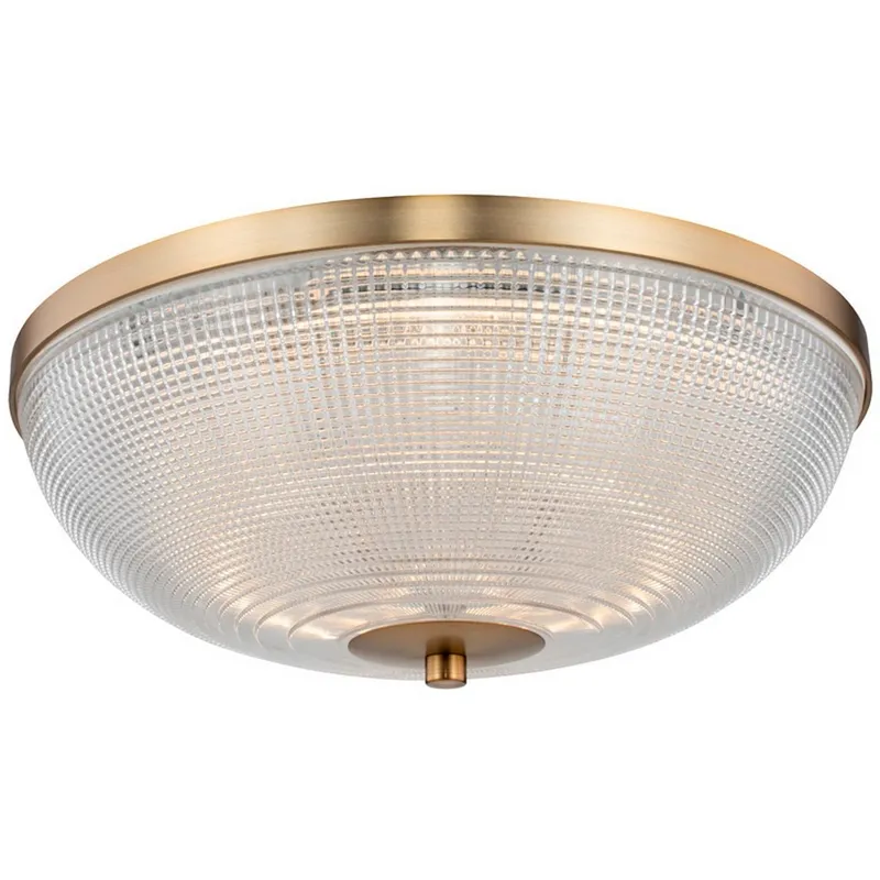 Portland LED 16 inch Winter Brass Flush Mount Ceiling Light