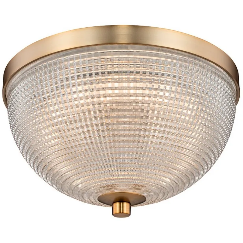 Portland LED 10 inch Winter Brass Flush Mount Ceiling Light