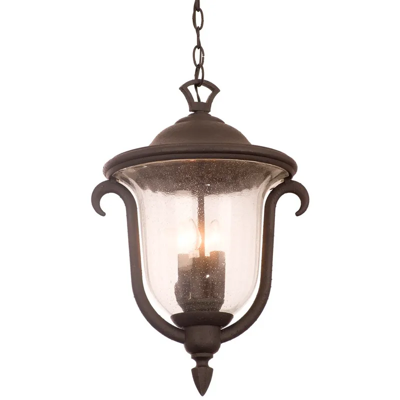 Santa Barbara Outdoor 3 Light 13 inch Textured Matte Black Hanging Lantern Ceiling Light