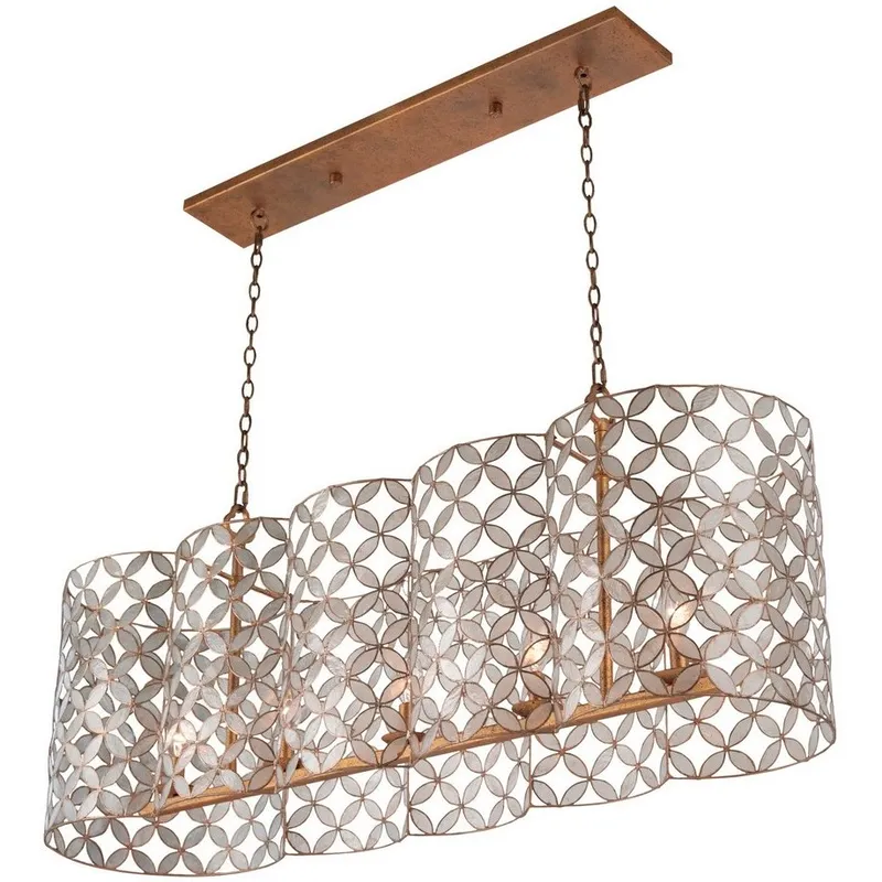 Maurelle Island Linear Ceiling Light in Oxidized Gold Leaf