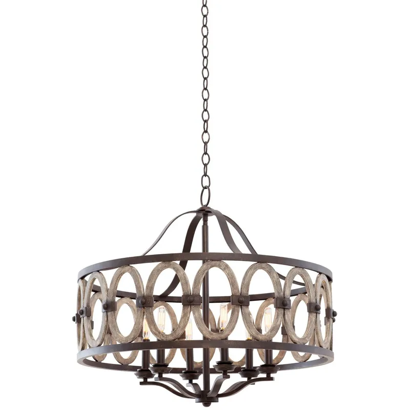 Belmont 6 Light 28.5 inch Florence Gold Pendant Ceiling Light