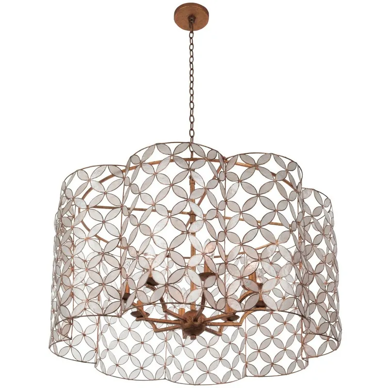 Maurelle 8 Light 36 inch Oxidized Gold Leaf Pendant Chandelier Ceiling Light