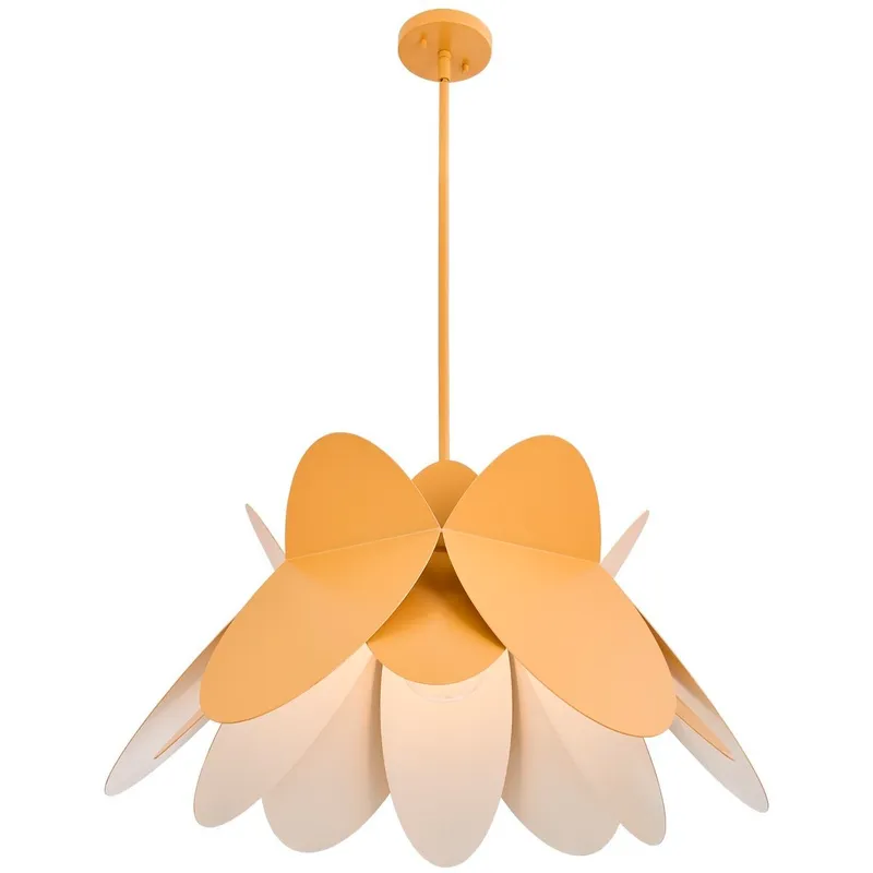Flor 1 Light 26 inch White and Yellow Pendant Ceiling Light