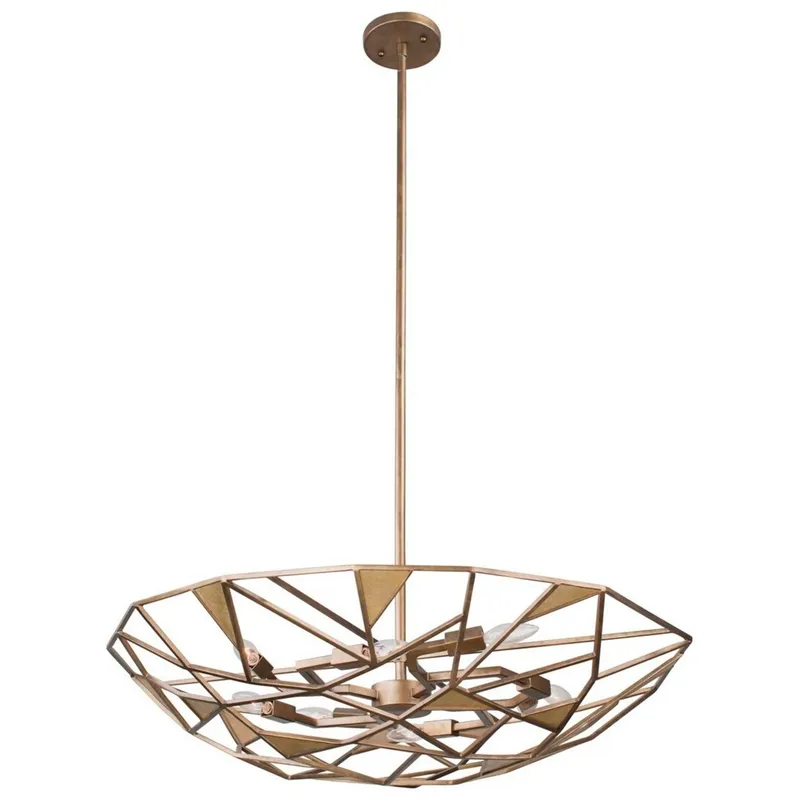 Esmeralda 6 Light 26 inch Pearlized Antique Brass Pendant Ceiling Light