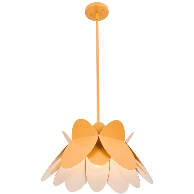 Flor 1 Light 18 inch White and Yellow Pendant Ceiling Light